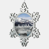ABH Alaska Schneeflocken Zinn-Ornament (Rechts)