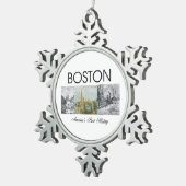 ABH Boston Schneeflocken Zinn-Ornament (Rechts)