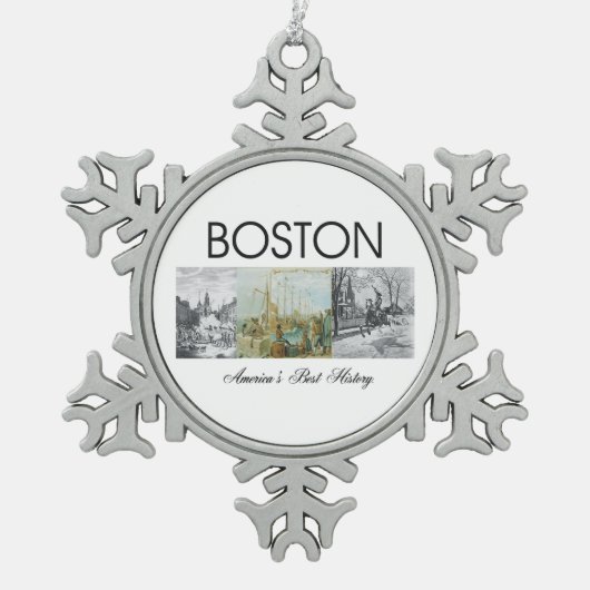 ABH Boston Schneeflocken Zinn-Ornament (Vorderseite)