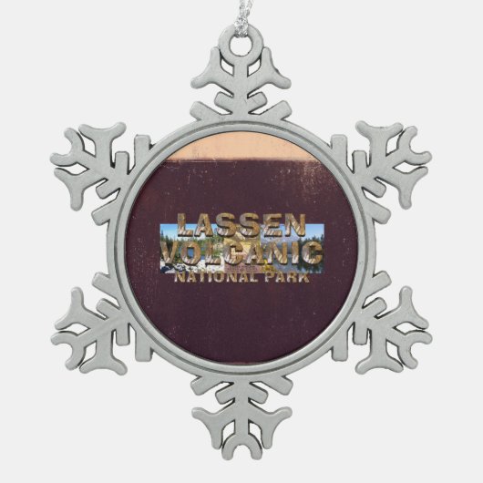 ABH Lassen vulkanisch Schneeflocken Zinn-Ornament (Vorderseite)