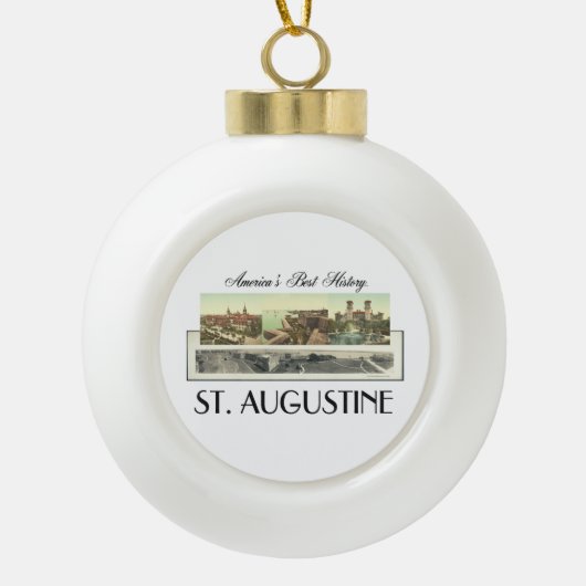 ABH St Augustine Keramik Kugel-Ornament (Vorderseite)