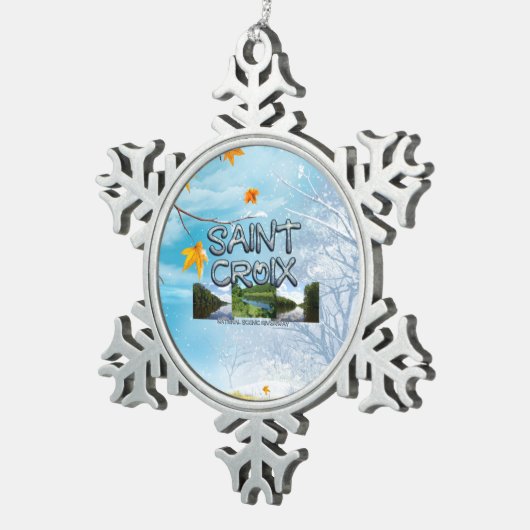 ABH St. Croix NR Schneeflocken Zinn-Ornament (Rechts)