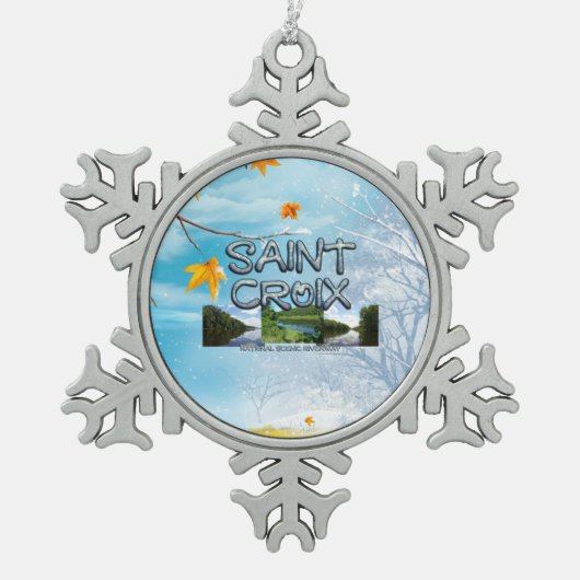 ABH St. Croix NR Schneeflocken Zinn-Ornament (Vorderseite)