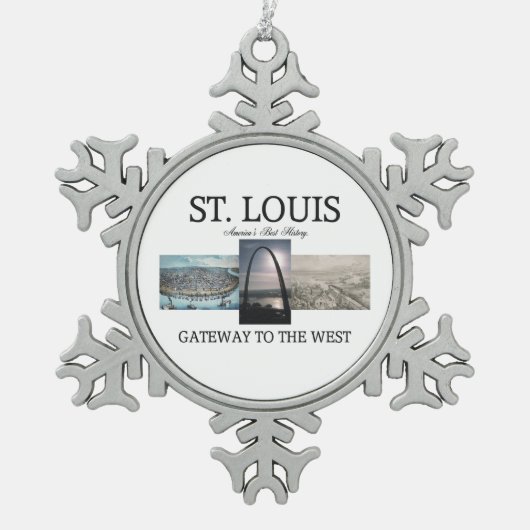 ABH St. Louis Zugang Schneeflocken Zinn-Ornament (Vorderseite)