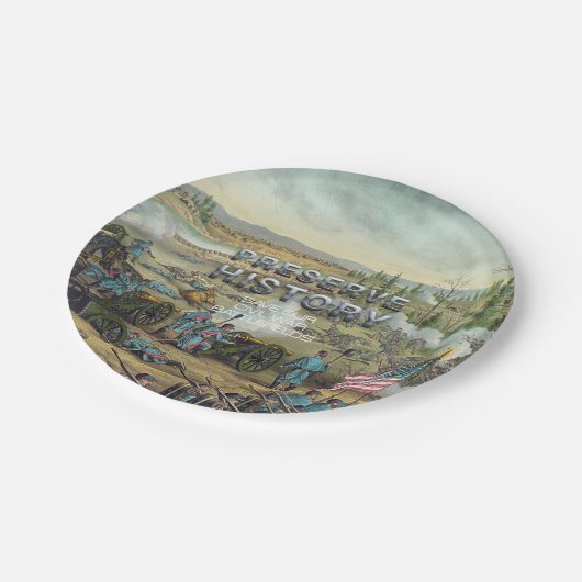 ABH zivile Kriegs-Schlachtfeld-Bewahrung Pappteller (Schrägansicht)