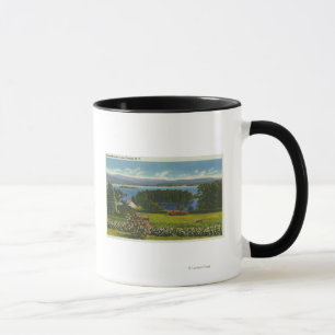 Abhang-Ansicht von Diamant-Insel und See Tasse