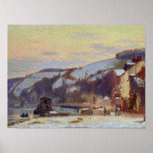Abhang bei Croisset unter Schnee Poster