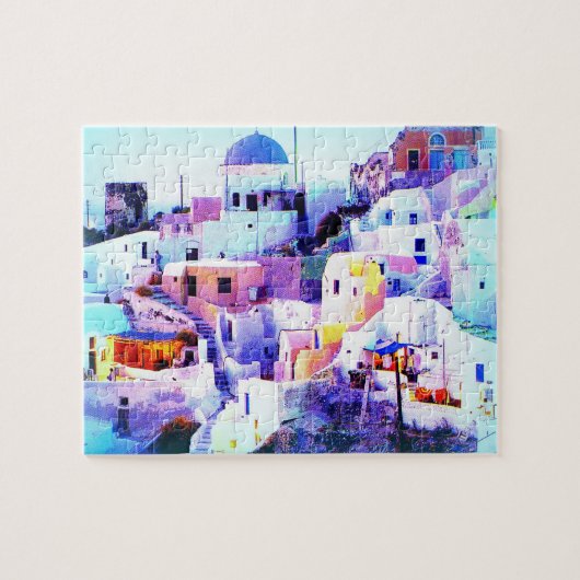 Abhang-griechisches Stadtpuzzlespiel Puzzle (Horizontal)