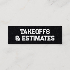 Abhebungen und Schätzungen Mini Visitenkarte