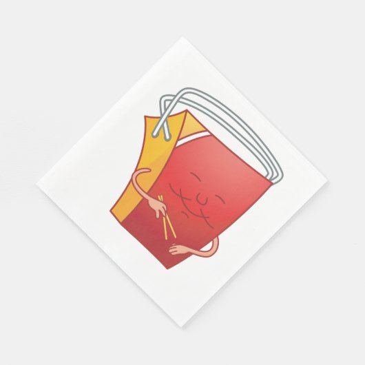 Abholbox mit Chopsticks Funny Asian Food Serviette (Ecke)