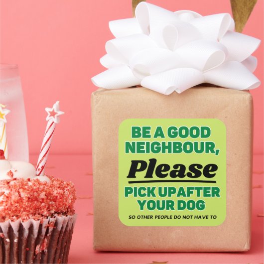 Abholen nach dem Hund Quadratischer Aufkleber (Party)