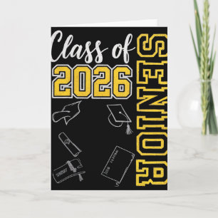 Abi-Jahrgang 2026 Senior 26 Schulabschluss Schwarz Karte
