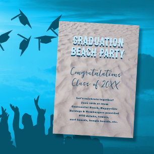 Abi-Klassen-Einladung Strandparty-Motto Einladung