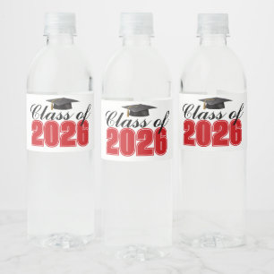 Abi-Party der roten Klasse 2026 Wasserflaschenetikett