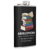 Abibliophobia Funny Reading Book Reader Bookworm Flachmann (Rechts)