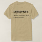 Abibliophobia Funny Reading Bookworader Buch T-Shirt (Design vorne)