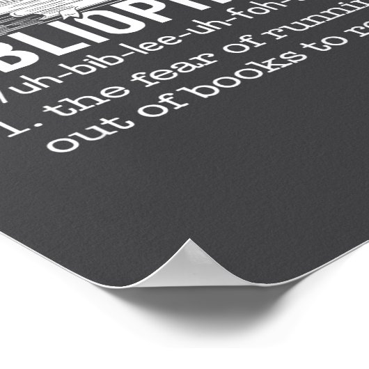 Abibliophobia - Funny Reading Bookworm Reader Gift Poster (Ecke)