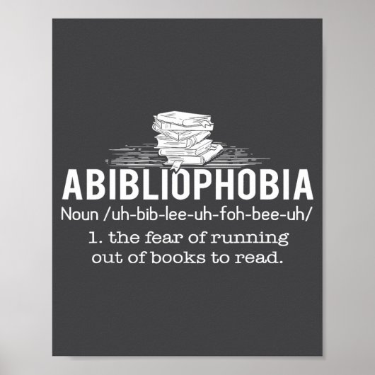 Abibliophobia - Funny Reading Bookworm Reader Gift Poster (Vorne)