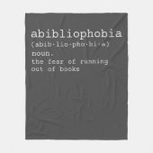 Abibliophobia the fear of running out of books fleecedecke (Vorderseite)
