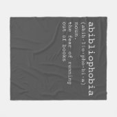 Abibliophobia the fear of running out of books fleecedecke (Vorderseite (Horizontal))