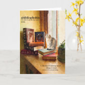 Abibliophobie-(Äh-bib-li-uh-fo-bee-yuh) humorvoll  Karte (Gelbe Blume)