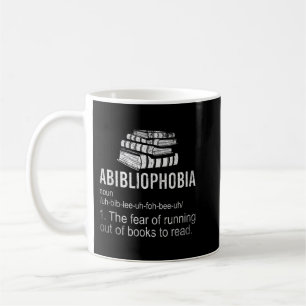 Abibliophobie Angst vor dem Auslaufen von Büchern  Kaffeetasse