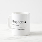 Abibliophobie Definition Kaffeetasse (Vorderseite Links)