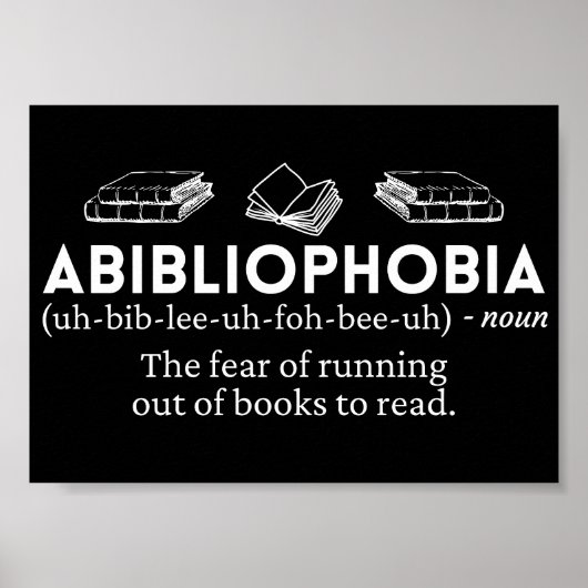 Abibliophobie Funny Definition Poster (Vorne)