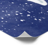 "Abide" Mädchen und fliegender Vogel gegen Nachthi Poster (Ecke)