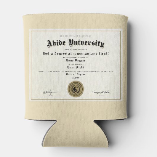 Abide University Degree Can Cooler Dosenkühler (Rückseite)