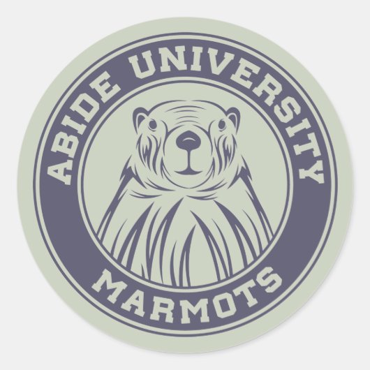 Abide University Marmots Classic Round Sticker (Vorderseite)