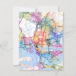 Abidjan Côte d'Ivoire City Map Postkarte