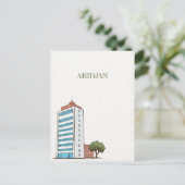 Abidjan Ivory Coast Travel Postcard Postkarte (Stehend Vorderseite)