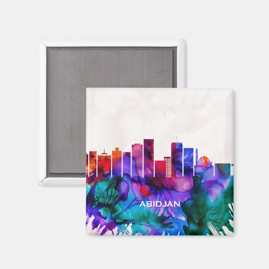 Abidjan Skyline Magnet (Vorderseite/Rückseite)