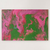 Abigail 2 Crazy Pink Grüne Abstrakte Puzzle (Horizontal)