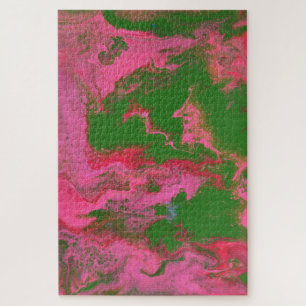 Abigail 2 Crazy Pink Grüne Abstrakte Puzzle