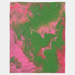 Abigail 3 Wild Pink Grün Abstraktdecke Fleecedecke