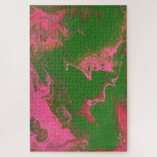 Abigail 3 Wild-Pink-grünes Abstraktes Puzzle