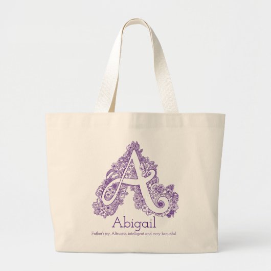 Abigail A doodle monogramm tobag Jumbo Stoffbeutel (Vorne)