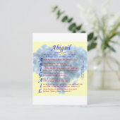 Abigail Acrostic Postkarte (Stehend Vorderseite)