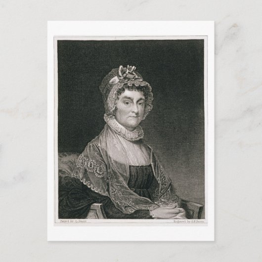 Abigail Adams, graviert von G.F. Storm (fl.c.1834) Postkarte (Vorderseite)