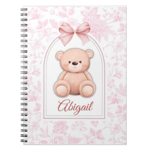 Abigail   Benutzerdefiniertes rosa Teddy-Bär-Kinde Notizblock
