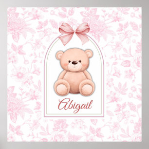 Abigail   Benutzerdefiniertes rosa Teddy-Bär-Kinde Poster