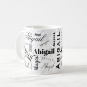 Abigail Benutzername Schwarz Weiß Kaffeetasse (Vorderseite Links)