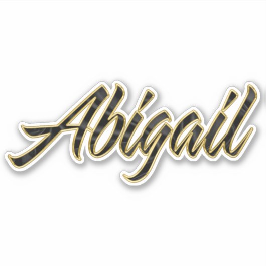 Abigail black gold Lettering Aufkleber Sticker (Vorderseite)