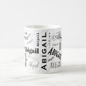 Abigail Custom Name Black White Coffee Mug Kaffeetasse (Mittel)