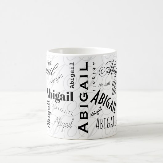 Abigail Custom Name Black White Coffee Mug Kaffeetasse (Mittel)