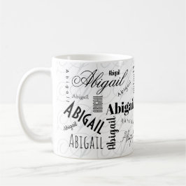 Abigail Custom Name Black White Coffee Mug Kaffeetasse