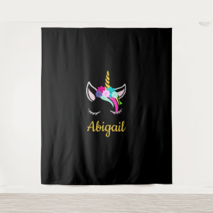 Abigail Dark Unicorn Name T - Shirt Wandteppich
