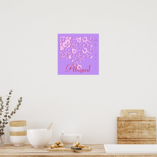 Abigail Designer Name Poster (Küche)
